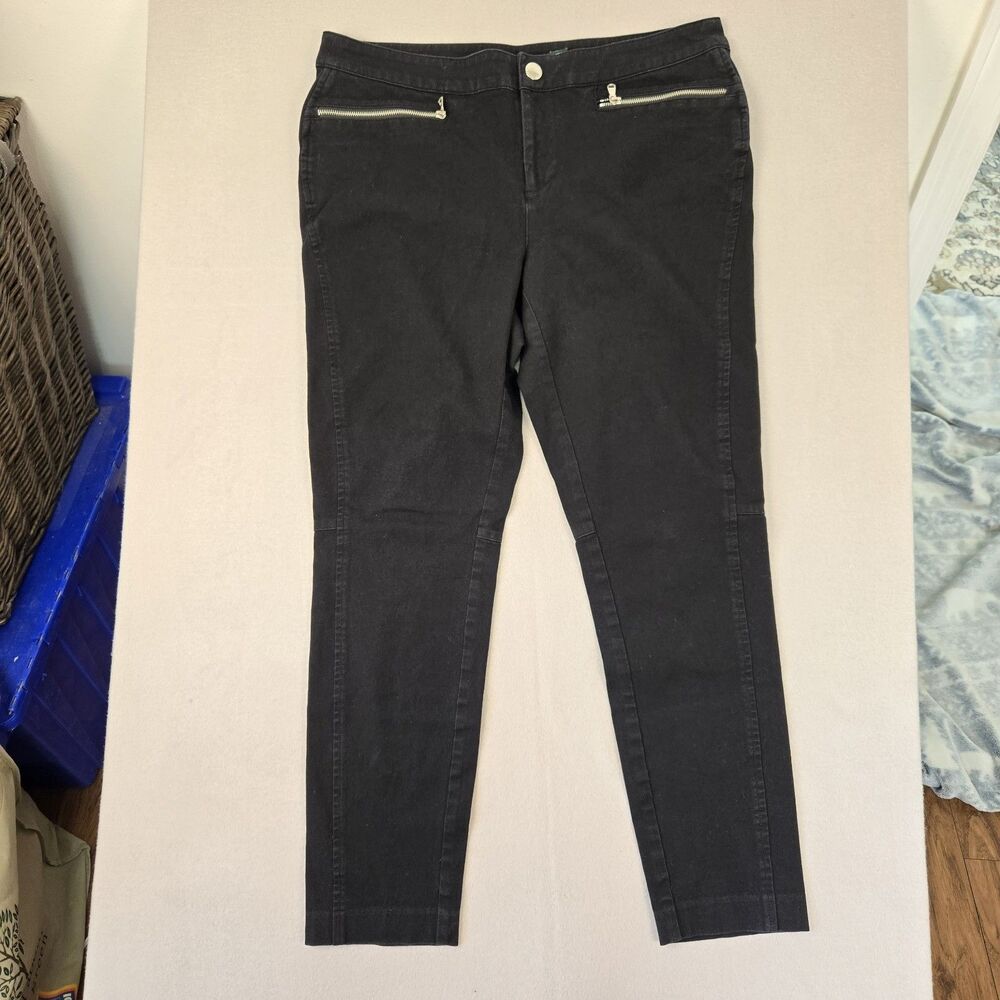 LRL Lauren Ralph Lauren Jeans Women's Size 10 Zipper Pockets Cotton Denim Black